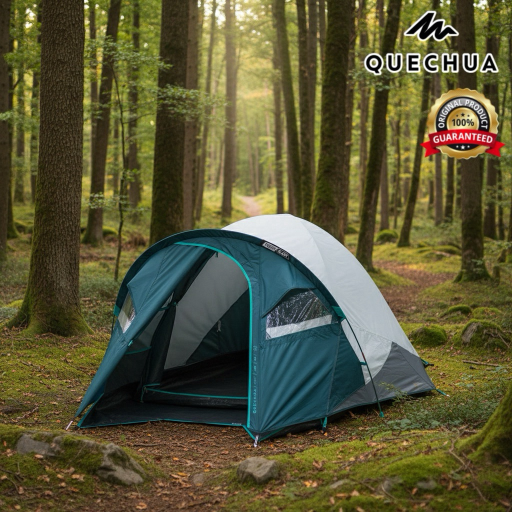 เต็นท์ตั้งแคมป์สำหรับ 2 คน รุ่น MH100 XL Fresh&Black (สีขาว/เขียวเทอร์ควอยซ์) QUECHUA