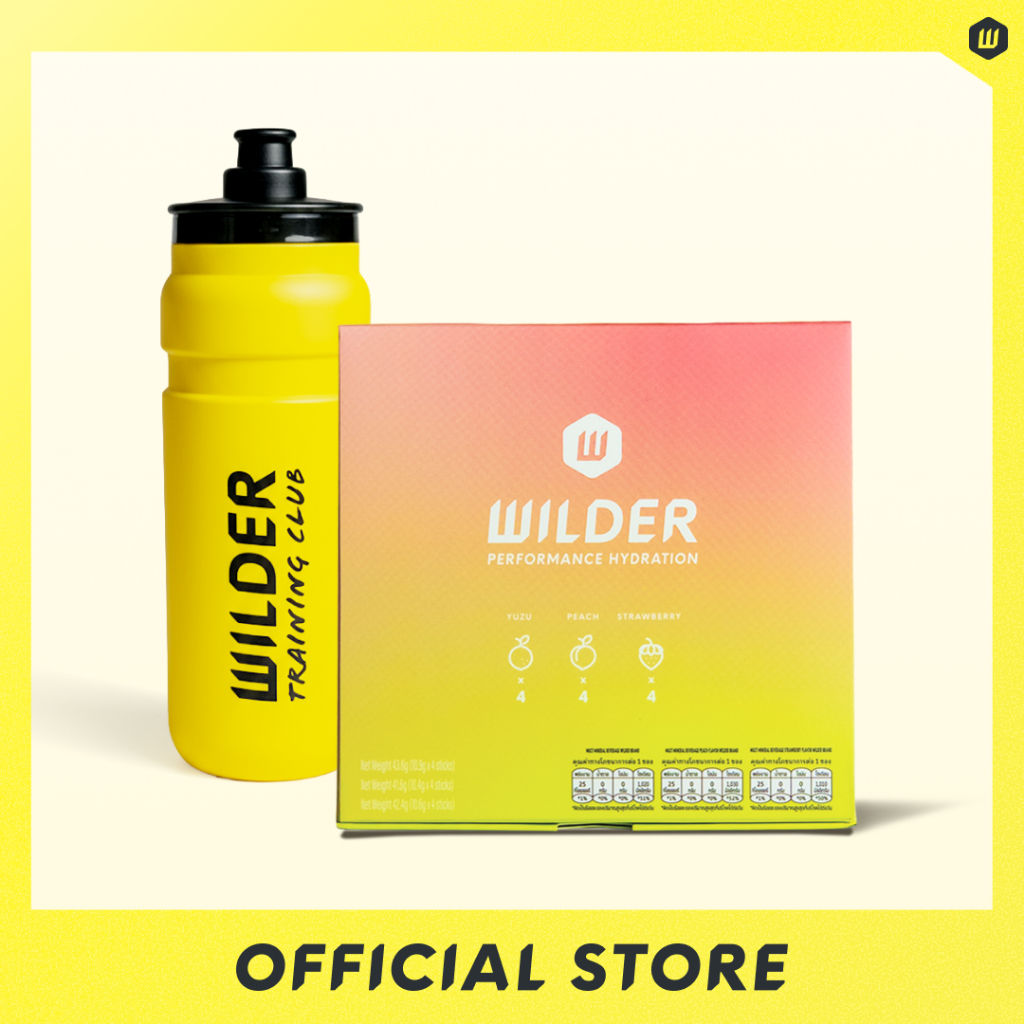 (แพ็คคู่ขวดน้ำ) Variety Box Electrolyte (12 Pack) และ Wilder Sports Bottle – Limited Edition| Minera