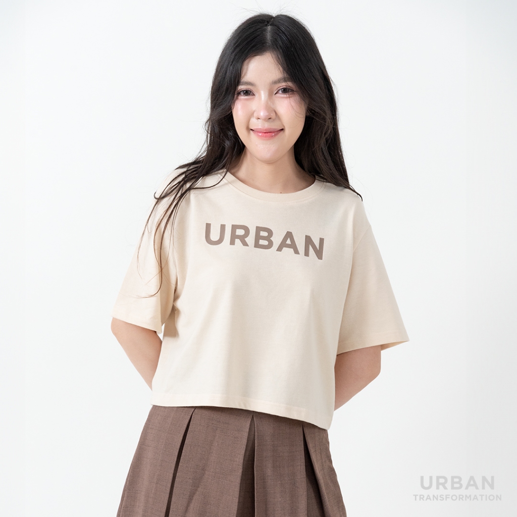 URBAN : WOMEN'S CROPPED TOPS เสื้อครอปสั้นผู้หญิง รุ่น 1UTWT1009 สี Cream - ครีม