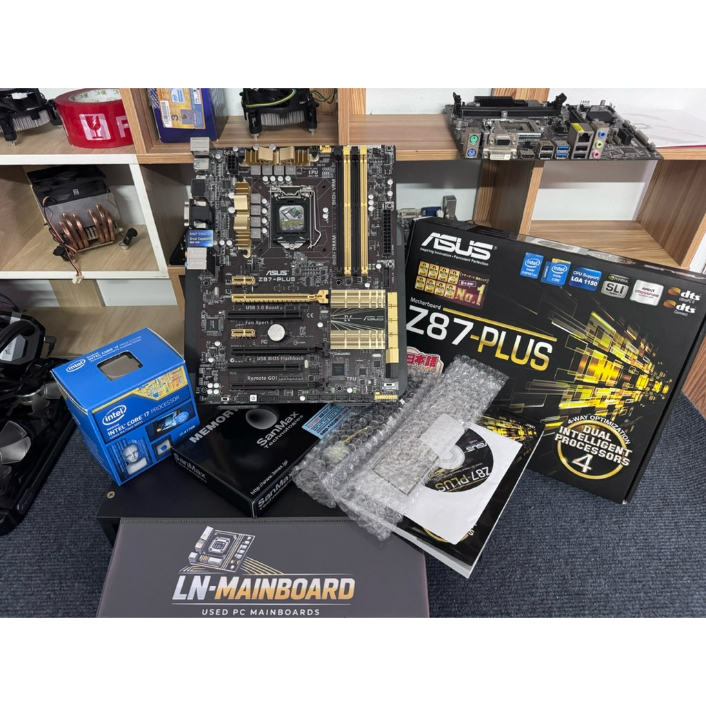 [Mainboard มือสอง+CPU+RAM] Asus Z87-Plus LGA1150 + i7 4770K + RAM DDR3 16 GB