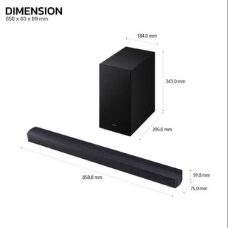 Samsung HW-B450F Soundbar 2.1CH พร้อมซับวูฟเฟอร์ไร้สาย Dolby Audio Bluetooth 2025 ประกันศูนย์