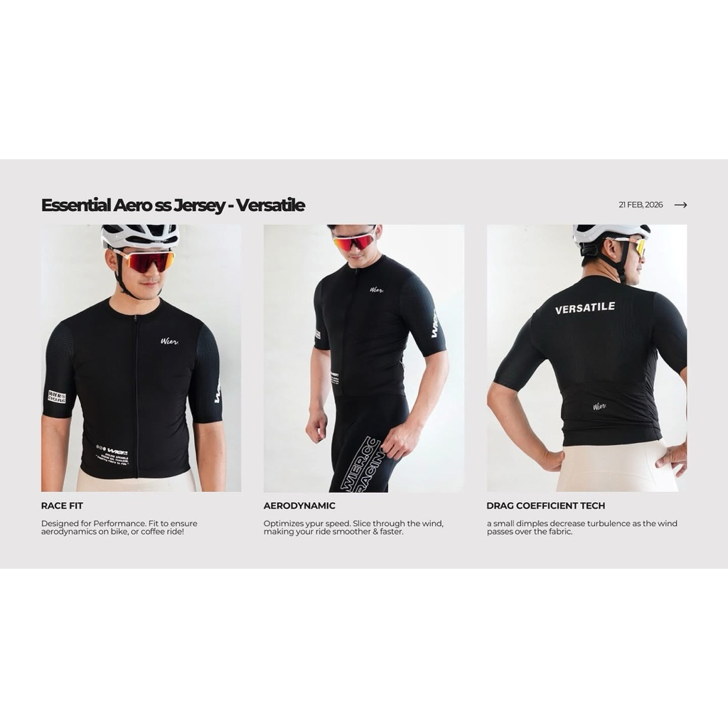เสื้อจักรยาน ยี่ห้อ Wier รุ่น Essential Versatile