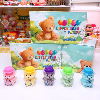 แคนดี้ ลิตเติ้ล แบร์ ผงเปรี้ยวผลไม้กระปุก หมี 5 สี ( 1 กล่อง 30 ชิ้น ) ลูกกวาด
