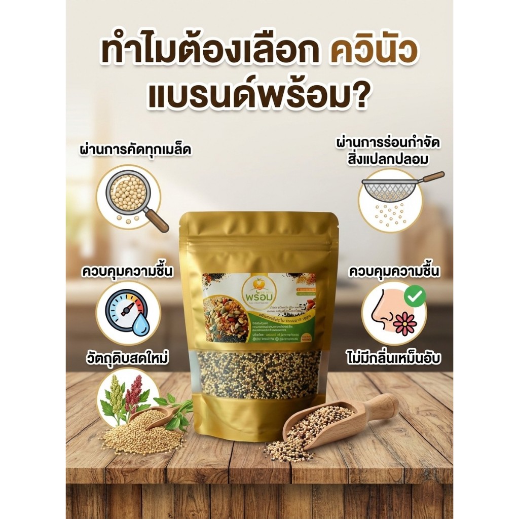 ควินัว 3สี แท้100% (Quinoa) ขนาด200กรัม อาหารคลีน ธัญพืชเพื่อสุขภาพ ลดน้ำหนัก คีโตทานได้ แบรนด์พร้อม