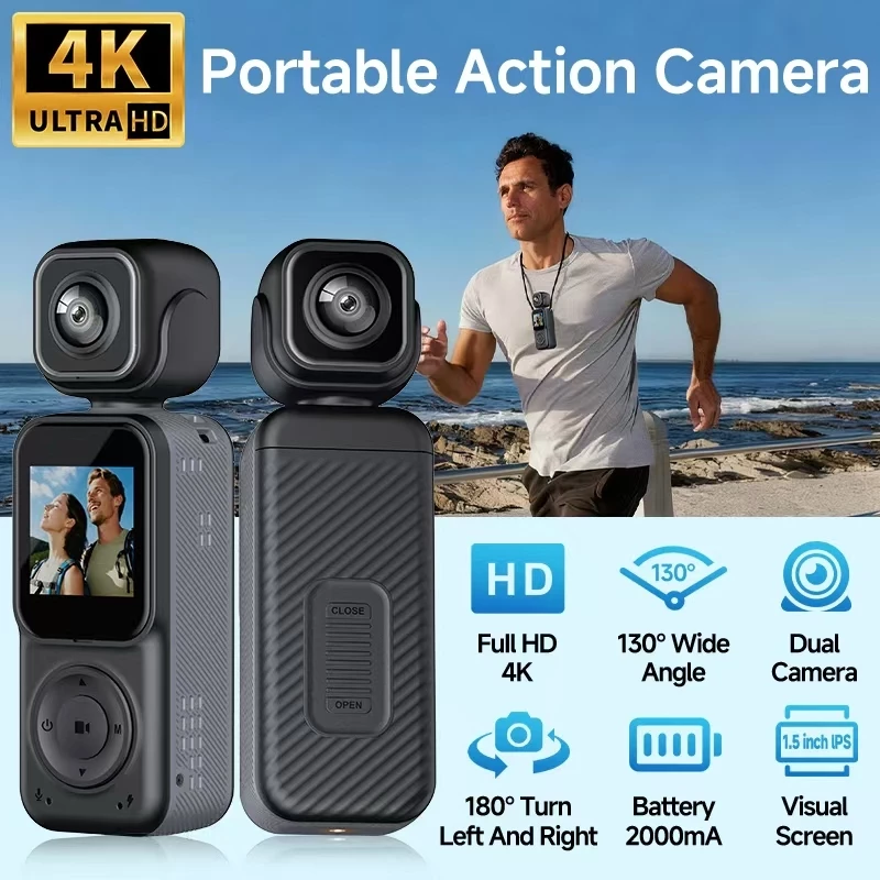 Actioncam Dualcamera 2K+2K 4Kwifi insta360 snap กล้องมอไซด์ 2in1 ปรับหมุนได้180 องศา ดูผ่านมือถือ thumbnail 4