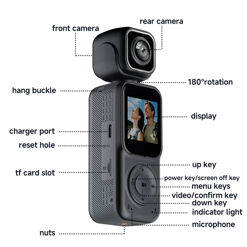 Actioncam Dualcamera 2K+2K 4Kwifi insta360 snap กล้องมอไซด์ 2in1 ปรับหมุนได้180 องศา ดูผ่านมือถือ thumbnail 7