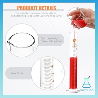 กระบอกตวง กระบอกตวงปริมาตร กระบอกตวงแก้ว (Glass Graduated Cylinder) ขนาด 500, 1000, 2000ml