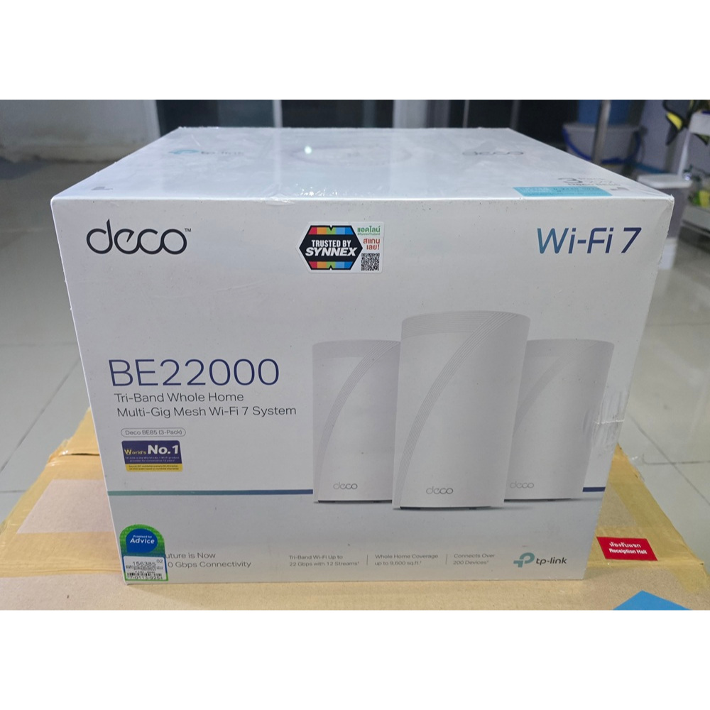 TP-LINK (Deco BE85) Wireless BE22000 Dual Band WiFi 7 System (Pack3)
