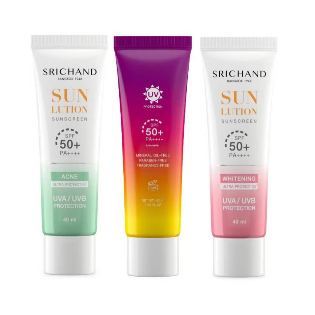 Srichand ศรีจันทร์ ครีมกันแดด ซันลูชั่น  ซันสกรีน SPF50+ PA++++ 40 มล.