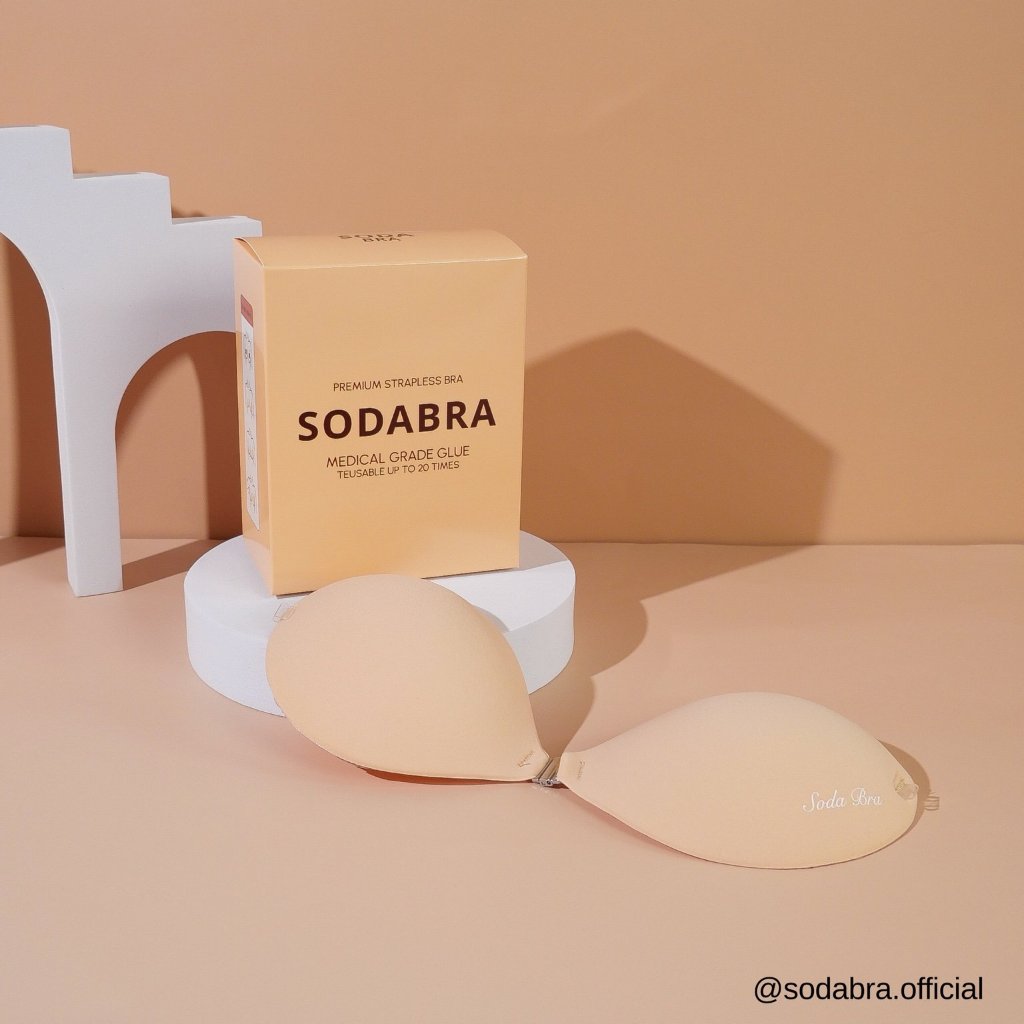 𝐒𝐨𝐝𝐚𝐁𝐫𝐚 บราดูม หนา 3เซน พร้อมแถมสายใส 2 เส้น บราเกาะอก มีกาวซิลิโคน ติดแน่นใส่สบาย รหัสN2 - 4