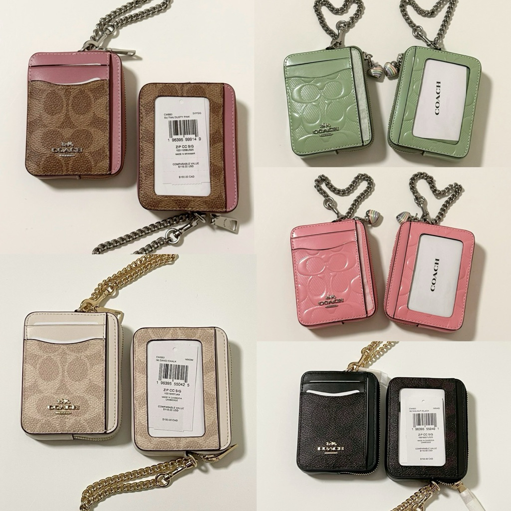 🌟พร้อมส่ง🌟ของแท้💯🇺🇸ZIP CARD CASE IN SIGNATURE CANVAS