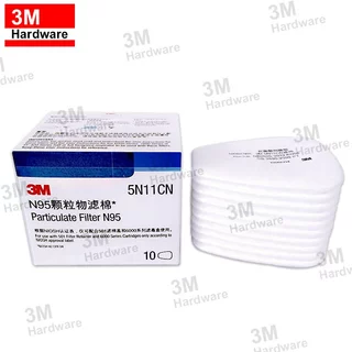3M 5N11 กล่อง 10 แผ่น แผ่นกรองหน้ากากกันสารเคมี ฝุ่น ละออง แก๊ส (ของแท้ 100%) มาตรฐาน N95