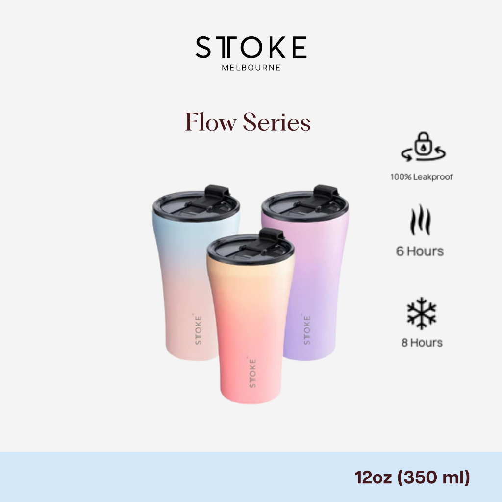 Sttoke Melbourne - The Commuter Flow Series 12oz กระติกน้ำเซรามิก แก้วน้ำเคลือบเซรามิก ไร้กลิ่นสเตนเ