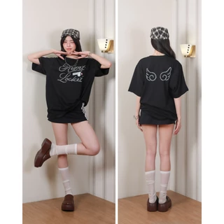 kome.offi เสื้อยืดโอเวอร์ไซส์ รุ่น heart locket t-shirt / komé wing t-shirt