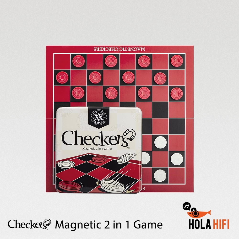 A&A Checkers Magnetic 2 in 1 game with Folding Board and Interlocking Checkers กระดานหมากฮอสแม่เหล็ก