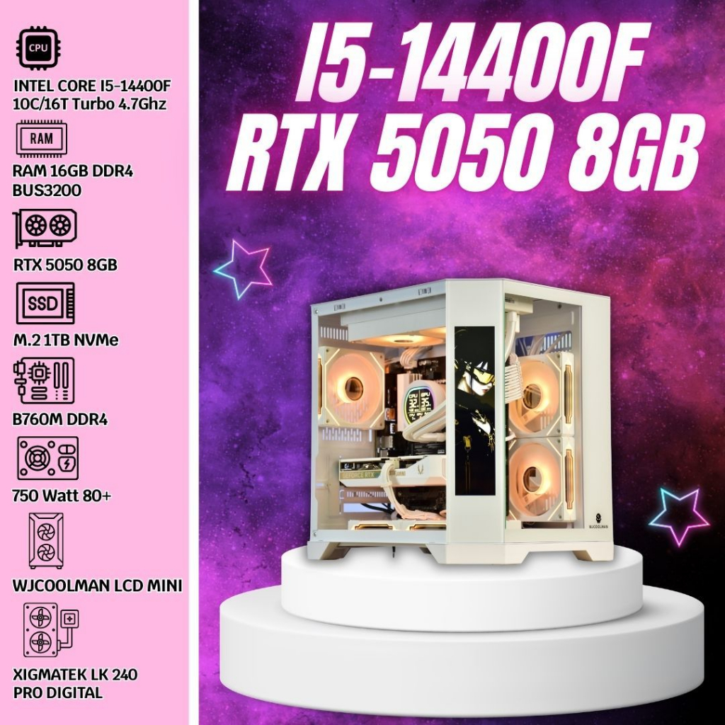 BOSSPC / INTEL CORE I5-14400F / 16GB DDR4 / RTX 5050 8GB / M.2 1TB