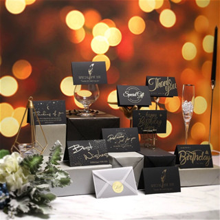 [พร้อมส่ง🇹🇭]  เซ็ท 3 ชิ้น การ์ดอวยพร+ซอง+สติ๊กเกอร์