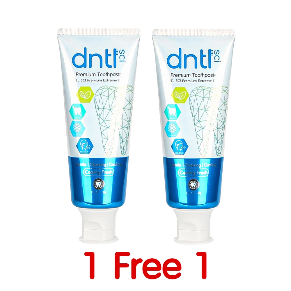 [ซื้อ1แถม1ในแพ็ค] ยาสีฟันเดนทัลซายน์ DNTLsci Premium Extreme Fresh แบบหลอด [100g] ลดน้ำลายบูด สูตรอ่อนโยน ไม่แสบปาก