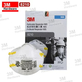 3M 8210 หน้ากากป้องกันฝุ่น ละออง N95 20ชิ้น/กล่อง สายรัดศรีษะ (ของแท้)