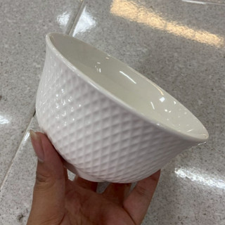 ถ้วยเซรามิก 5.5 นิ้ว ถ้วยน้ำจิ้ม ถ้วยซุป ลายสีขาวเงา ทำจากเซ…