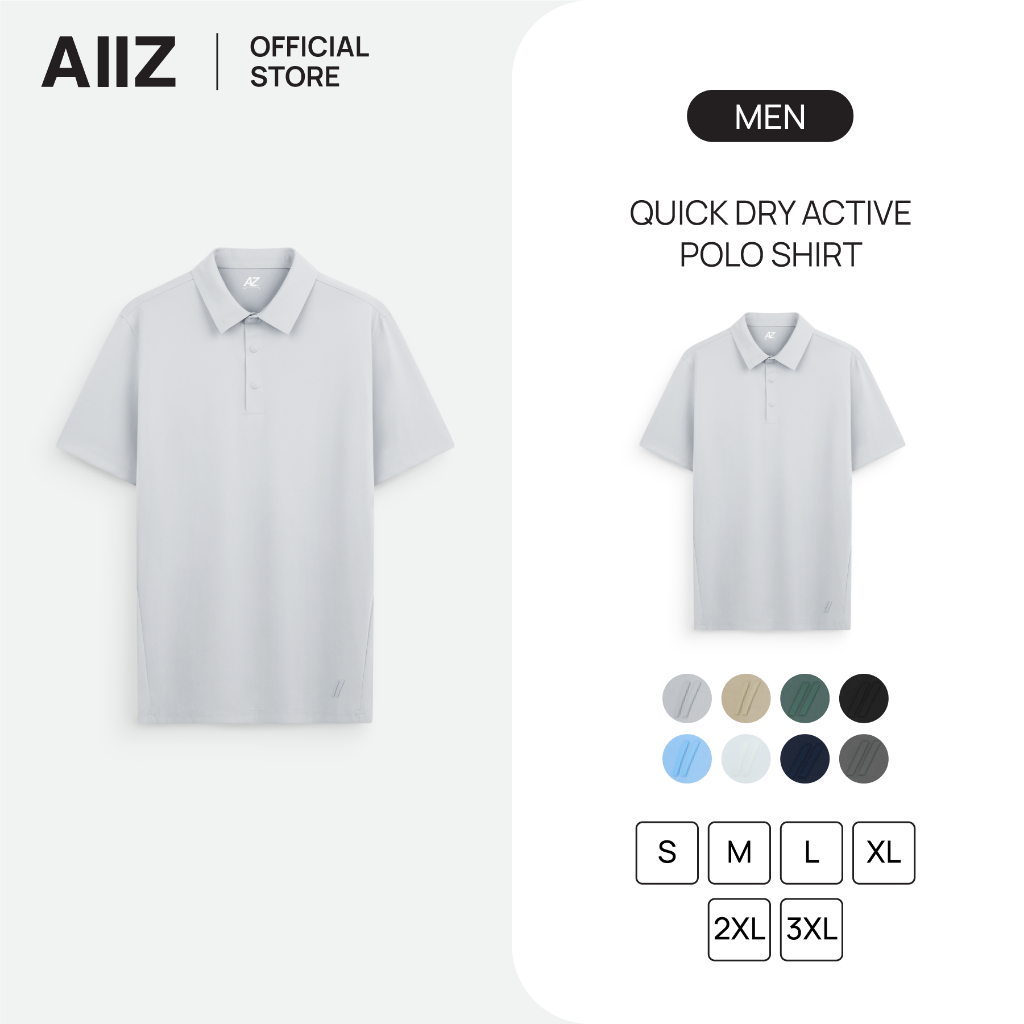 AIIZ เสื้อโปโลแอคทีฟผู้ชาย ผ้าแห้งเร็ว AIIZ Men's Quick Dry Active Polo Shirt