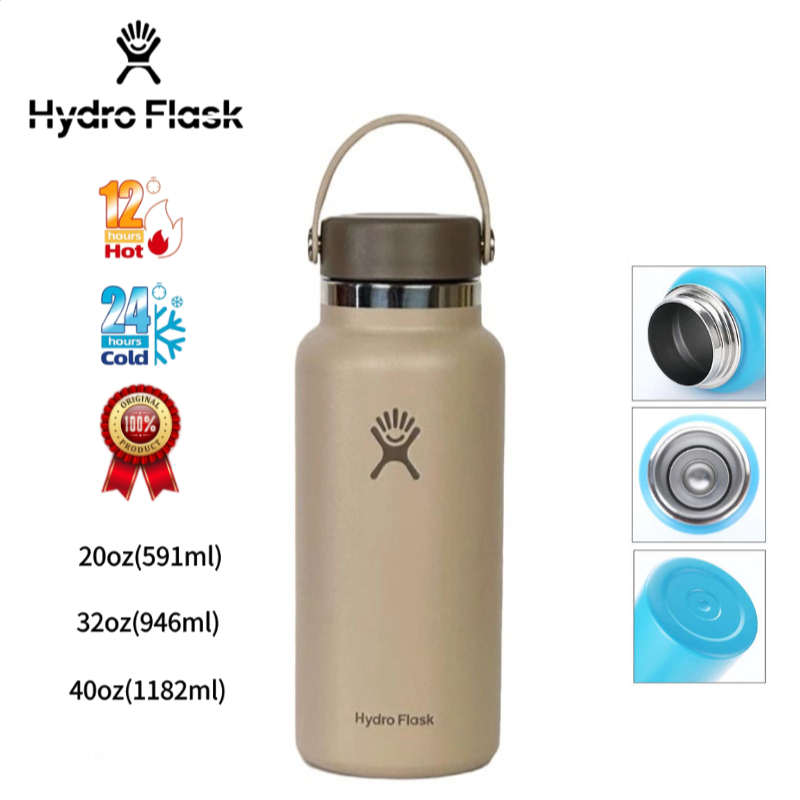 HYDRO FLASK 20OZ 32OZ 40OZ(591-1182 มล.) -สูญญากาศ แก้วเก็บความเย็น ป้องกันการรั่ว เก็บความเย็น เก็บ