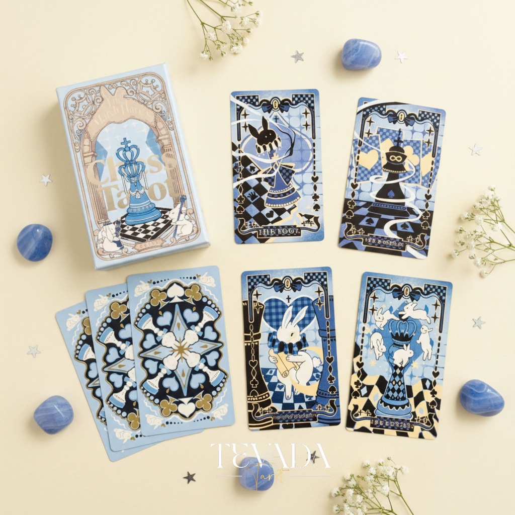 ไพ่ยิปซี ไพ่ทาโรต์ ไพ่ทาโร่ The March Hare's Chess Tarot ขอบฟ้า ธีมหมากรุก อลิสวันเดอร์แลนด์ น่ารัก ของแท้ พร้อมส่ง