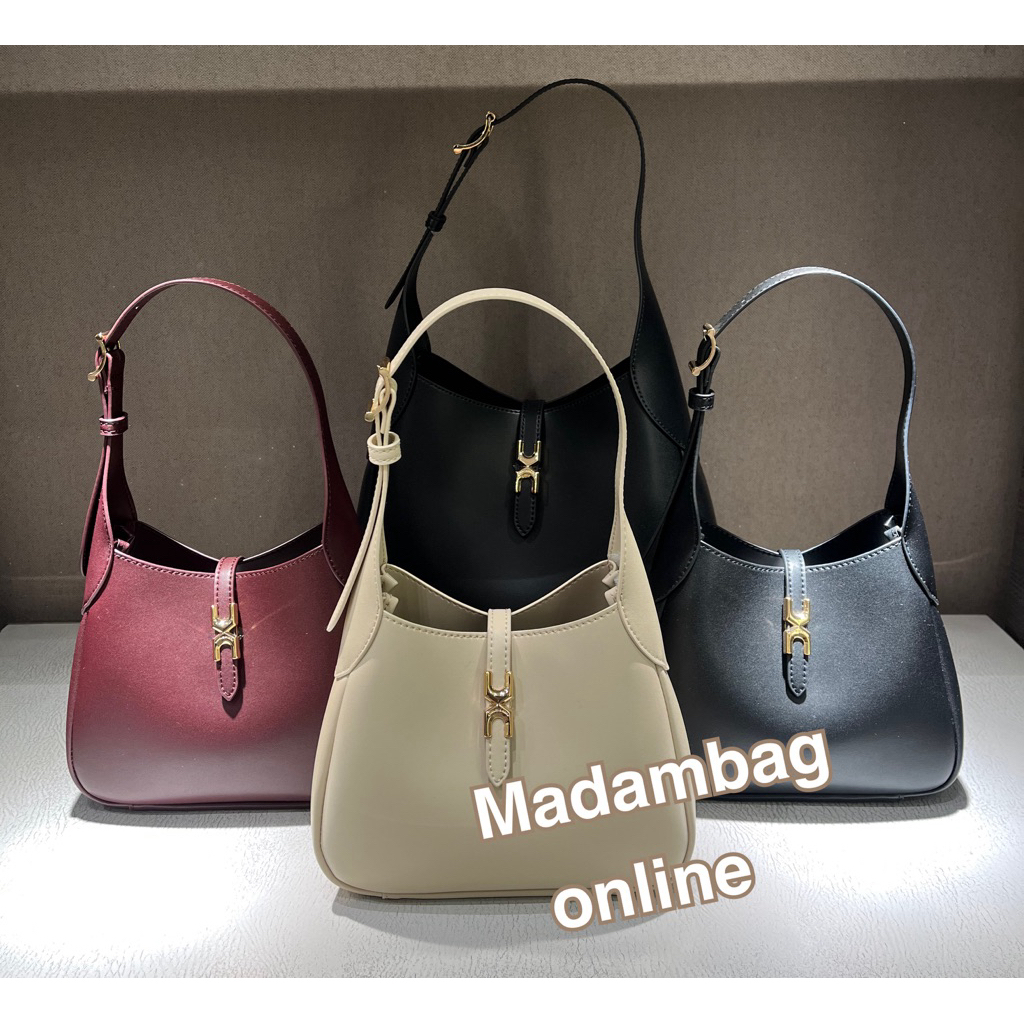 Charles Keith Adalyn Belted Hobo Bag กระเป๋าสะพายไหล่ หนังกลับ กระเป๋าสะพายข้าง