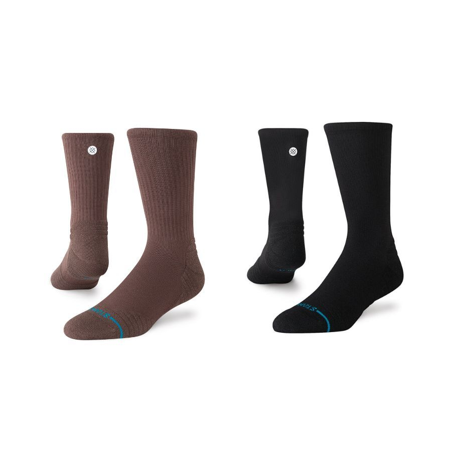 STANCE ถุงเท้าวิ่ง RUNNING SOCKS รุ่น SOLID MID RIBBED CREW RUNNING SOCK MID CUSHUIN SIZE L