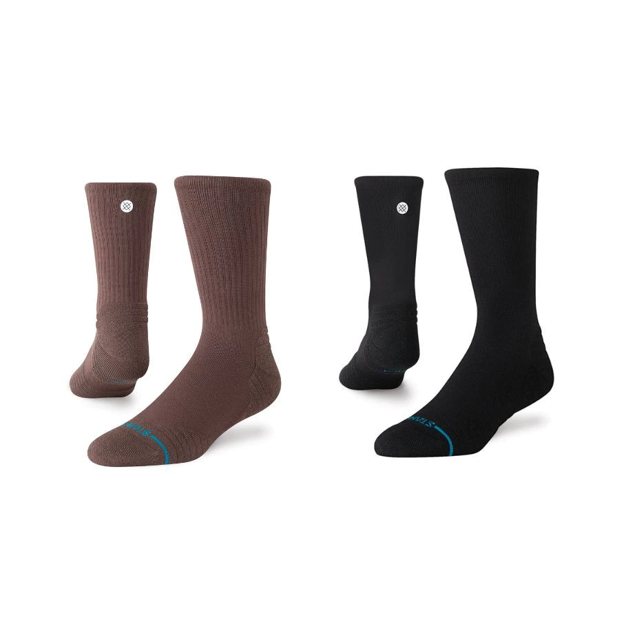 STANCE ถุงเท้าวิ่ง RUNNING SOCKS รุ่น SOLID MID RIBBED CREW RUNNING SOCK MID CUSHUIN SIZE L