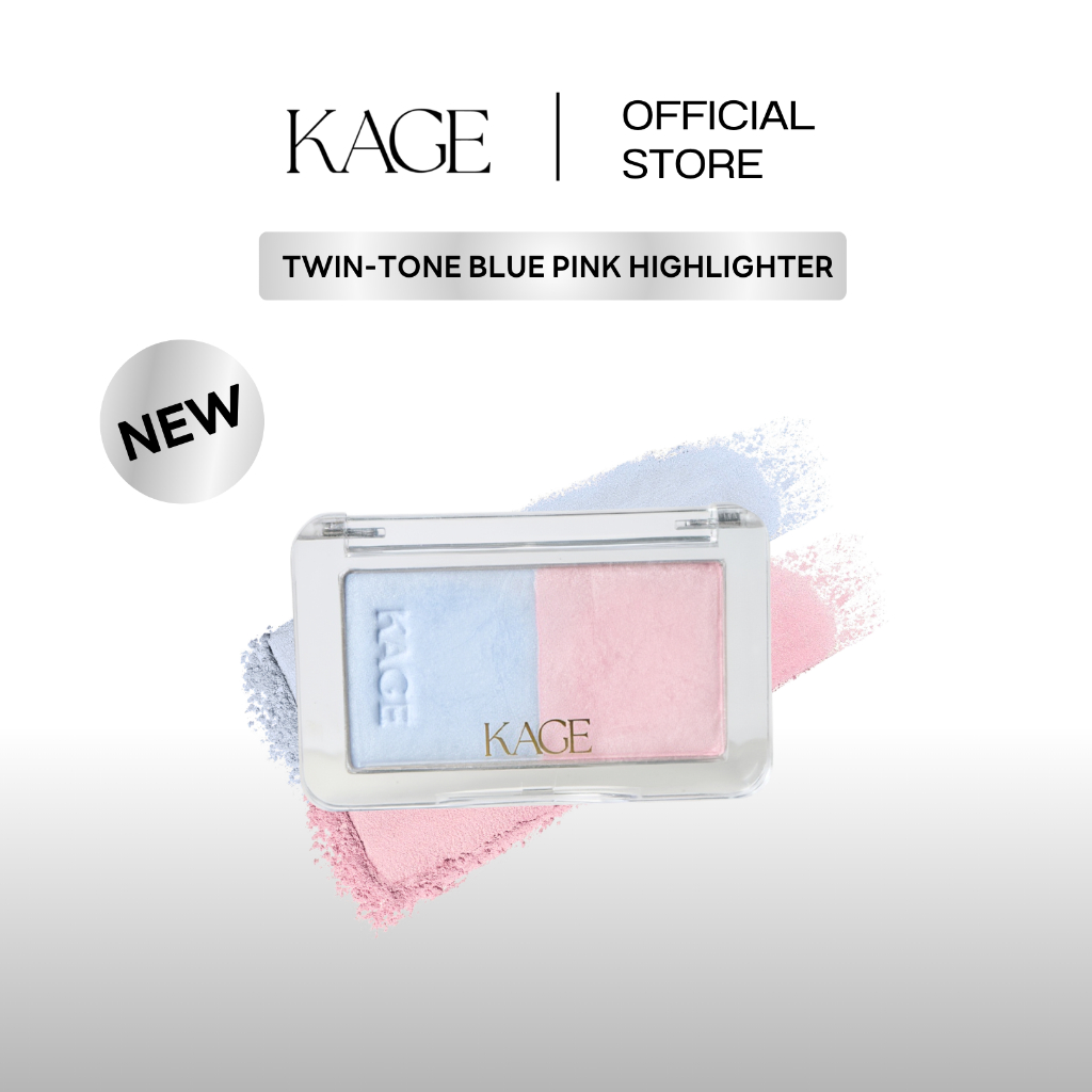 KAGE TWIN-TONE HIGHLIGHTER ไฮไลท์ทูโทนเนื้อแมท สีฟ้า-ชมพู ช่วยสร้างมิติให้ผิวดูฉ่ำวาว เล่นแสงในตลับเดียว