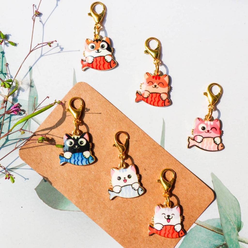 จี้ตะขอห่วงน้องแมว จี้แมว พร้อมส่ง