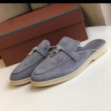 พร้อมส่งสีที่5size39,สีที่9ดำsize41 Size35-43 รองเท้า Loafer เปิดส้นผู้หญิง งานจริงมีโลโก้มีกล่องถุงผ้า