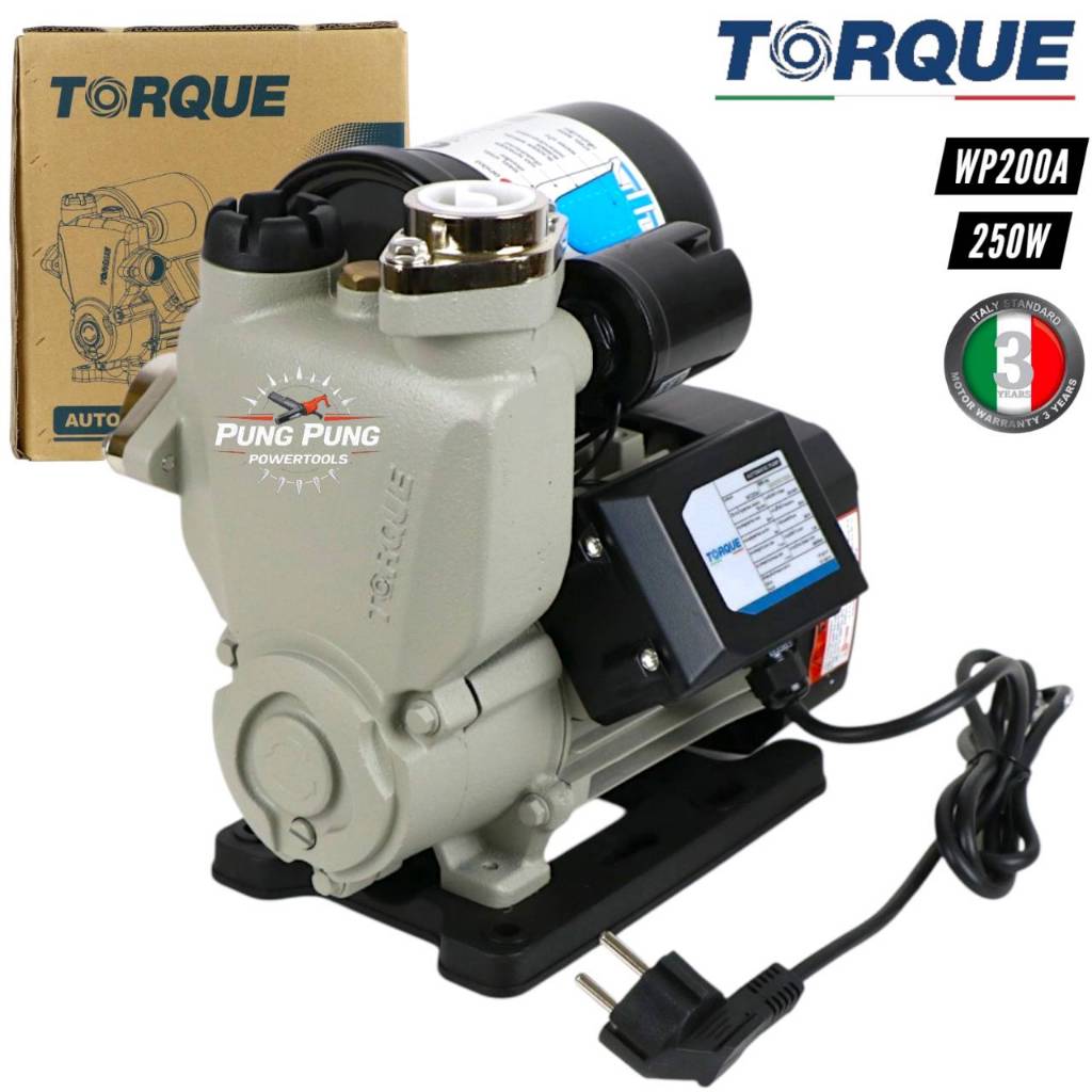 1.🔥แบรนด์แท้อิตาลี🔥ปั๊มน้ำอัตโนมัติ TORQUE TQ-WC200A WPS-200C 250C 350C 400A รับประกัน 3 ปี