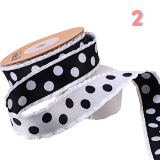 Ribbon R5 Polka Pop 🎀 ขอบหยัก 20 สีสดใส 🌈 2.5cm สองด้าน ลายจุดสุดคิ้วท์ ✨