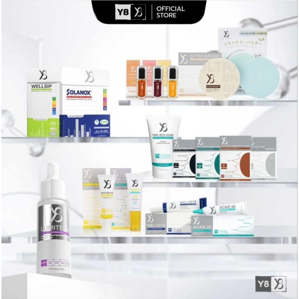 [มีส่งด่วน ] Y8 รวมสินค้าทุกตัว สบู่Y8 4สูตร ครีมMelix14 เซรั่มLM กันแดดฝ้า กันแดดสิว เจลสิว แป้งพัฟ
