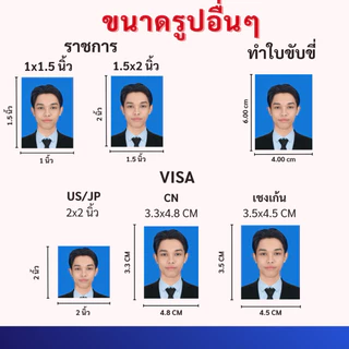 (รองาน 24-48 ชม.) ตัดต่อรูปติดบัตร(รับไฟล์ฟรี) ขนาด 1 นิ้ว 1.5 นิ้ว 2 นิ้ว และอื่นๆ