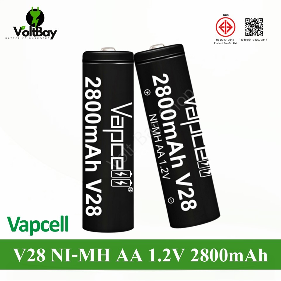 Vapcell ถ่านชาร์จ V28 AA 2800mah 1.2V แบตเตอรี่ Ni-MH แบบชาร์จไฟได้สำหรับรีโมทคอนโทรล