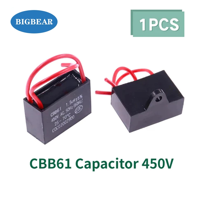 คาปาซิเตอร์ พัดลม CBB61 0.8uf 1uf 1.2uf 1.5uf 1.8uf 2uf 2.2uf 2.5uf 3uf 3.5uf 450v 400v อะไหล่พัดลม 