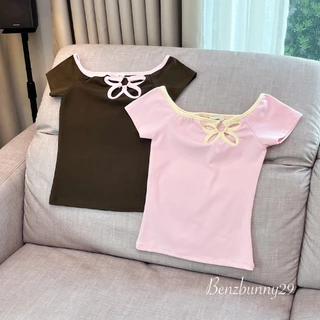 Benzbunny - Summer Pop เสื้อปาดไหล่ผ้ายูนิโคล่ ผ้าหนานิ่ม เหมาะสำหรับช่วงซัมเมอร์ !! #2145
