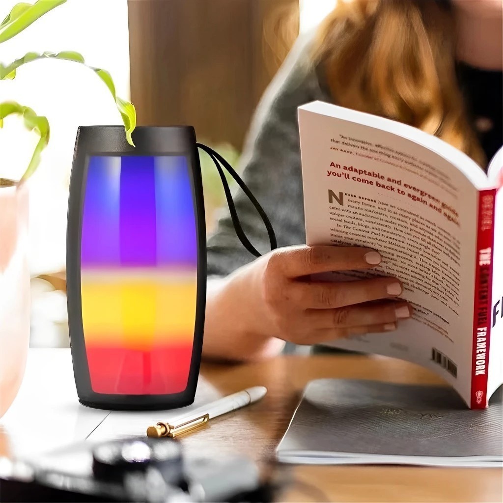 ลำโพง Wirless Bluetooth Speaker ลำโพงพร้อมไฟLEDในตัว รองรับการเล่นTF card / USB Port ลำโพงกลางแจ้ง