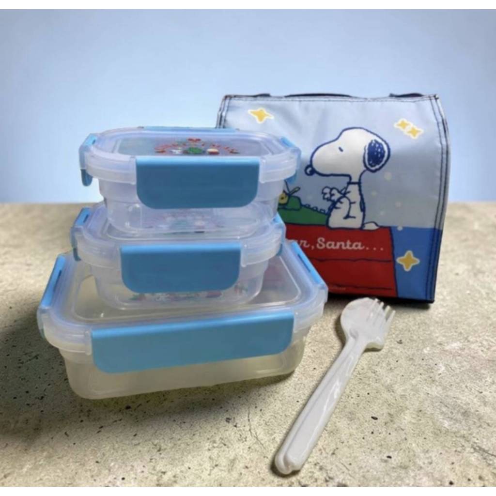 สุดคุ้ม ราคาพิเศษ Super Lock ชุดกล่องถนอมอาหารพร้อมกระเป๋าเก็บอุณหภูมิ ลายลิขสิทธิ์แท้สนูปปี้ [Snoopy] NEXT SERIES