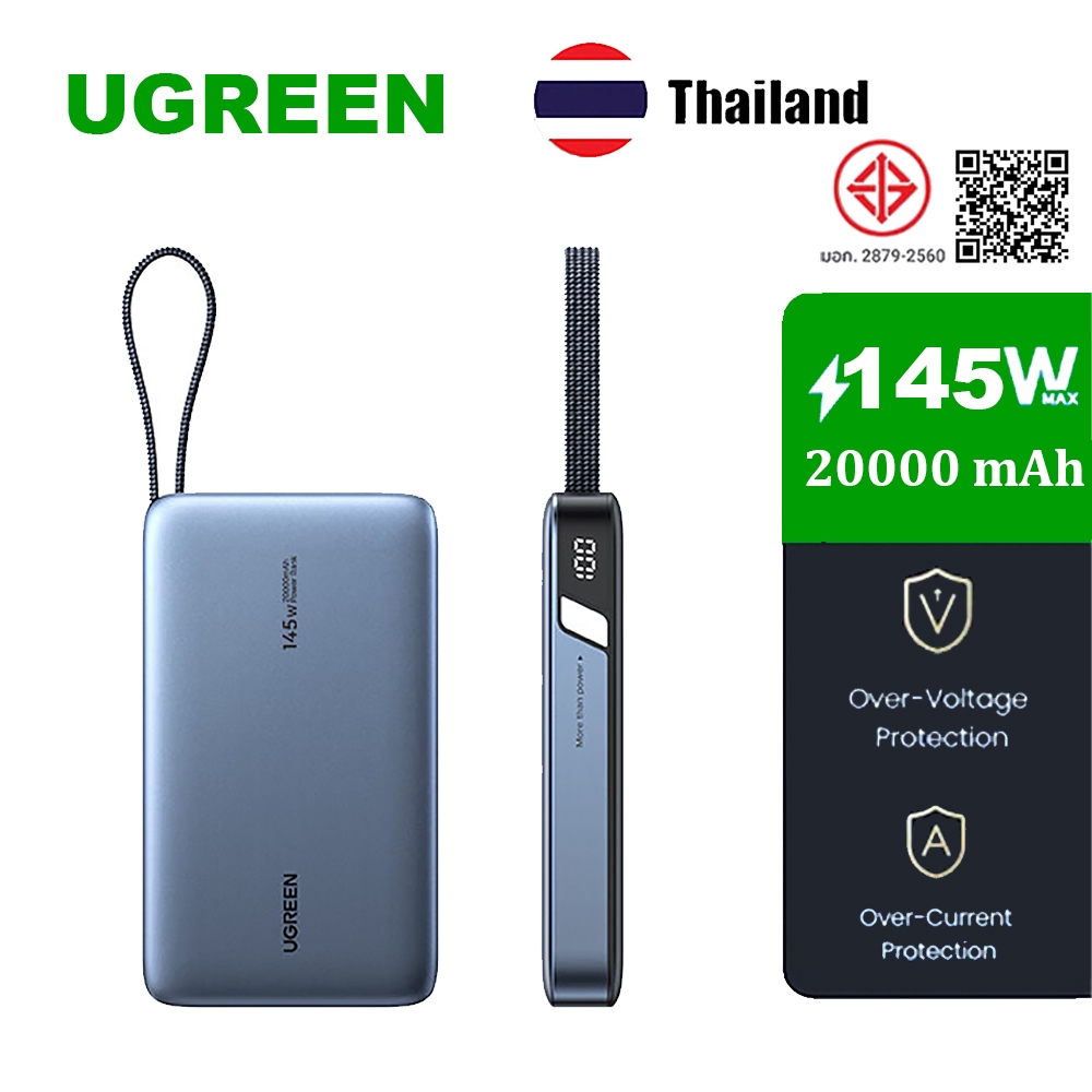 UGREEN 20000mAh แล็ปท็อป Powerbank PD 145W ชาร์จไฟเร็ว 10000mAH โทรศัพท์มือถือพลังงาน