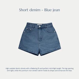 Blue jean short denim 🫐 Basicselected กางเกงยีนส์ขาสั้นสียีนส์