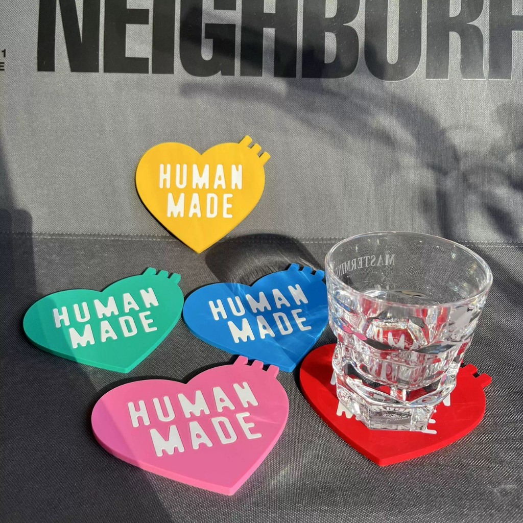 [ 💥 ส่งฟรี 419.-] พร้อมส่ง 📦 ที่รองแก้ว Human made HEART RUBBER COASTER 24SS มีหลายสี ขนาด : 11cm