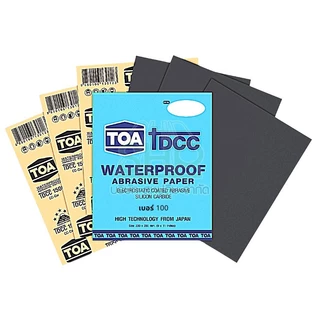 กระดาษทรายน้ำ TOA DCC ทุกขนาด ทุกเบอร์ ใช้สำหรับขัดเหล็ก (แบบ 1 แผ่น)