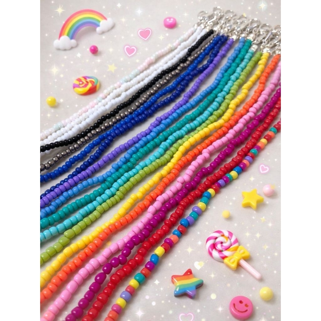 [handmade]สร้อยคอลูกปัด choker แฮนด์เมด สีสันสดใส สร้อยคอแฟชั่นผู้หญิง สร้อยคอลูกปัด Y2K ใส่คู่เพื่อน ของขวัญน่ารัก
