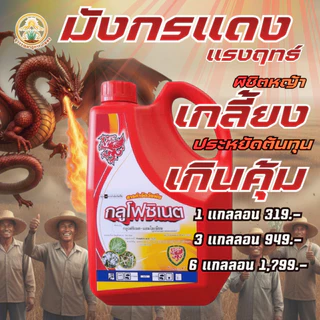 ยาฆ่าหญ้า ยากำจัดวัชพืช(พรีเมียม)กลูโฟซิเนต แอมโมเนีย น้ำสีฟ้ามังกรแดง(เห็นผลไวกว่า)ขนาด4ลิตร(1แกลลอน)
