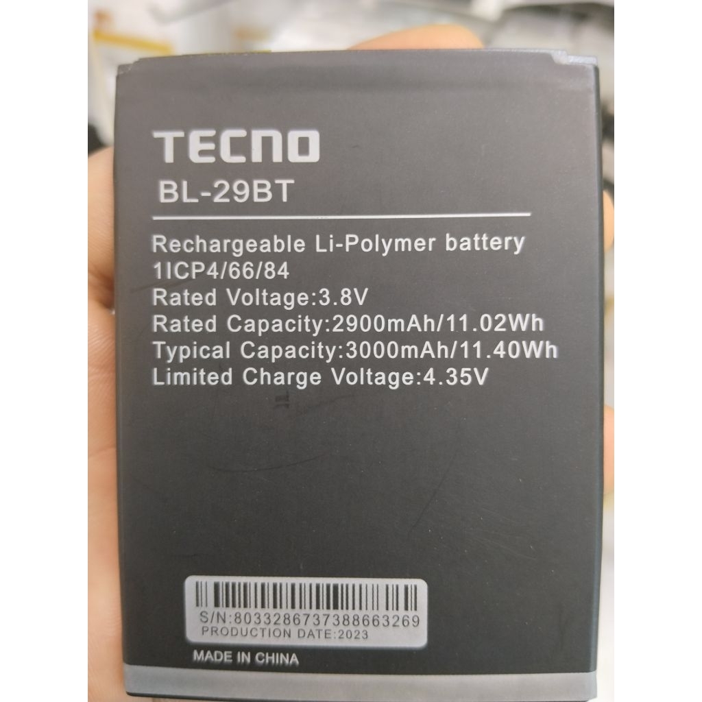 แบตเตอรี่ TECNO Spark Go / 4 Air KC1 KC1j Kc6 BL-29BT 3000mAh ประกัน 3 เดือน