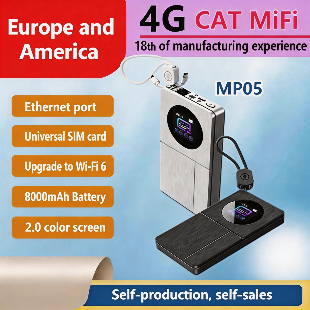 ไวไฟพกพา 4G แบตเตอรี่ 10000mAh ความเร็วสูง ใช้งานกลางแจ้ง อินเทอร์เน็ตไร้สายเสถียร พกพาสะดวก